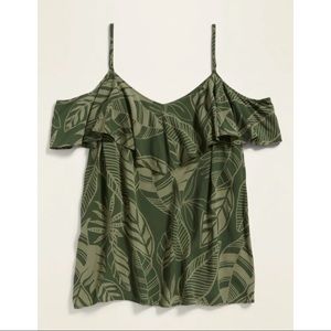 Soft-Woven Ruffled Cold-Shoulder Cami (NWT)